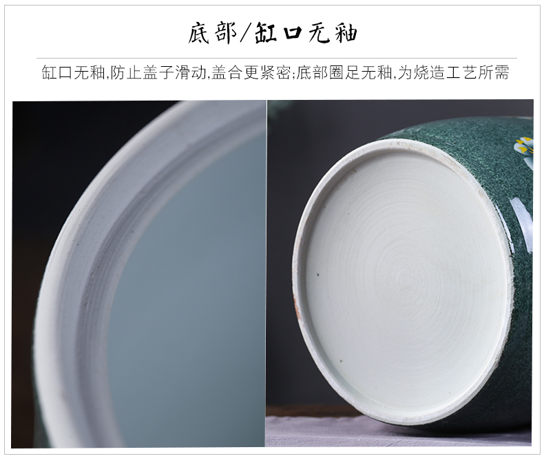 Barrel of jingdezhen ceramics with cover household rice storage box sealing insect - resistant 10/20 kg moisture rice such as pot ricer box