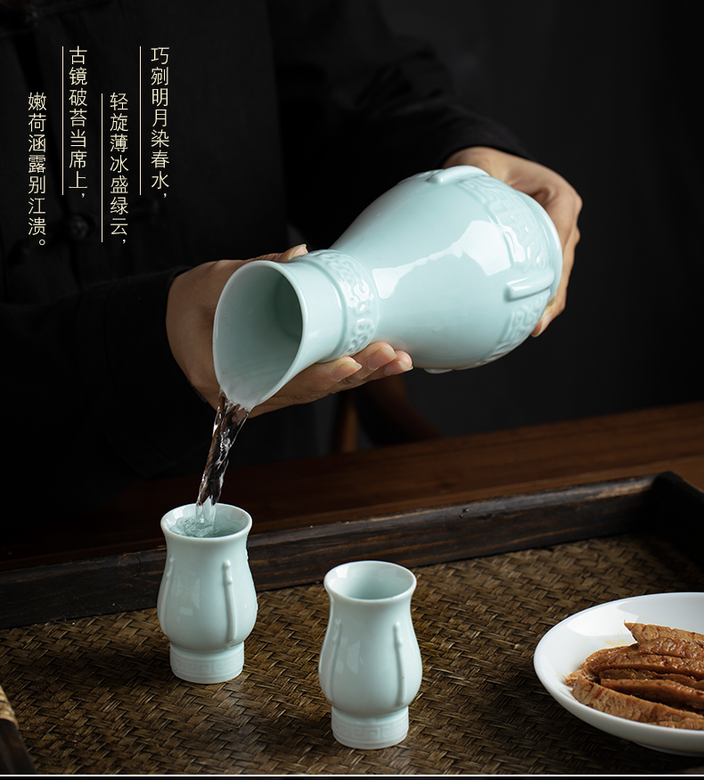 Liquor bottle empty wine bottle points 530 ml ceramic wine bottle 1 catty outfit retro jingdezhen porcelain flask