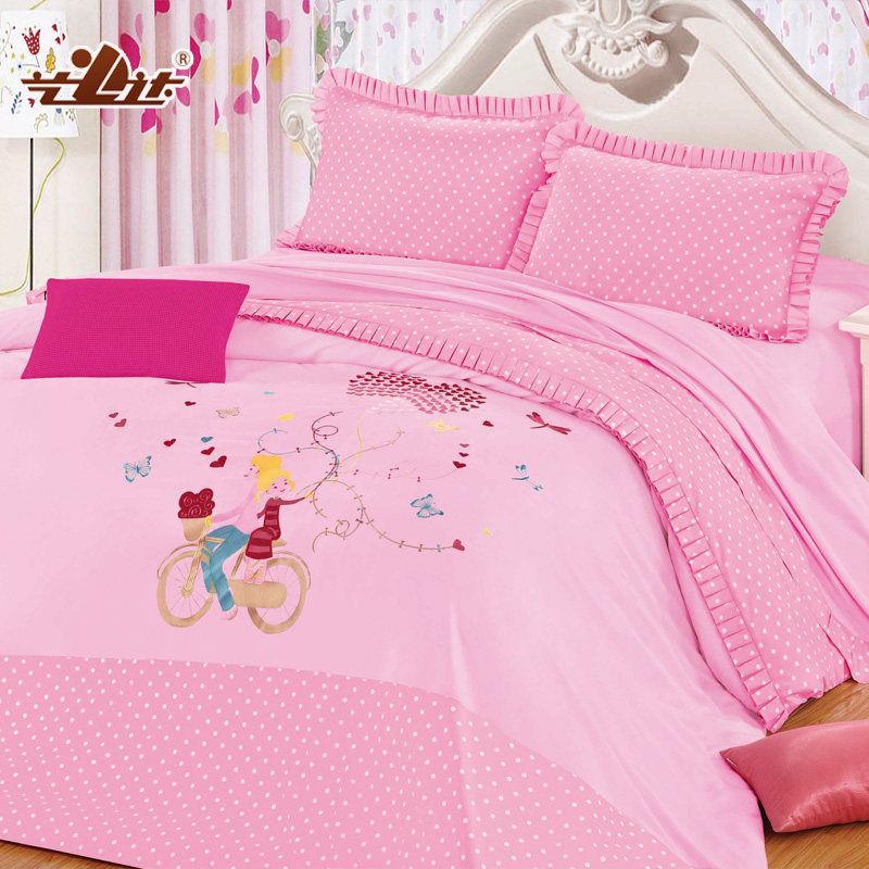 Yida Home Textile Cotton Twill Embroidered Four-Piece Bedclothes Slow Time