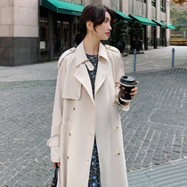 Windcoat Jacket Woman 2022 New Spring Fall Korean teas in the middle of the Long Breeze Popular Chic Great Coat