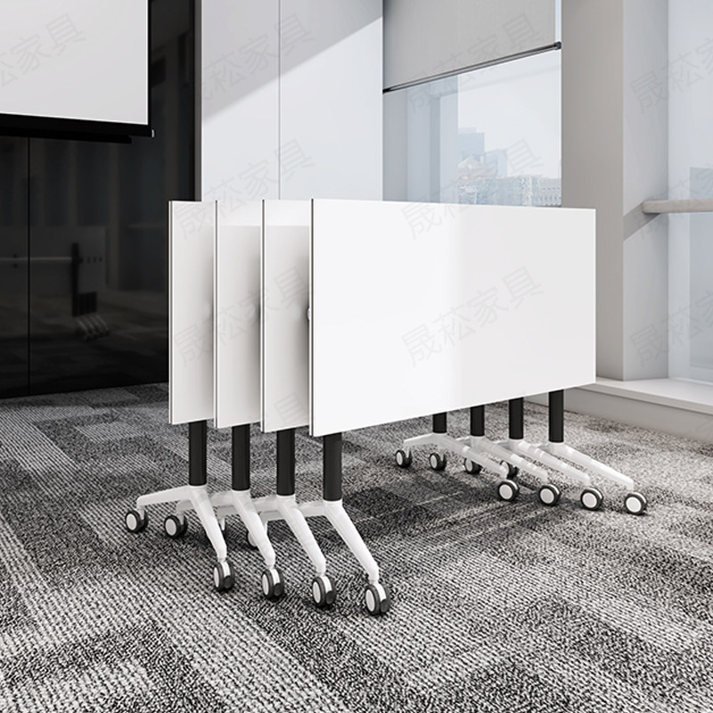 Folding meeting table and chairs combination movable splicing training table long bar table with wheels tutoring desk desk-Taobao