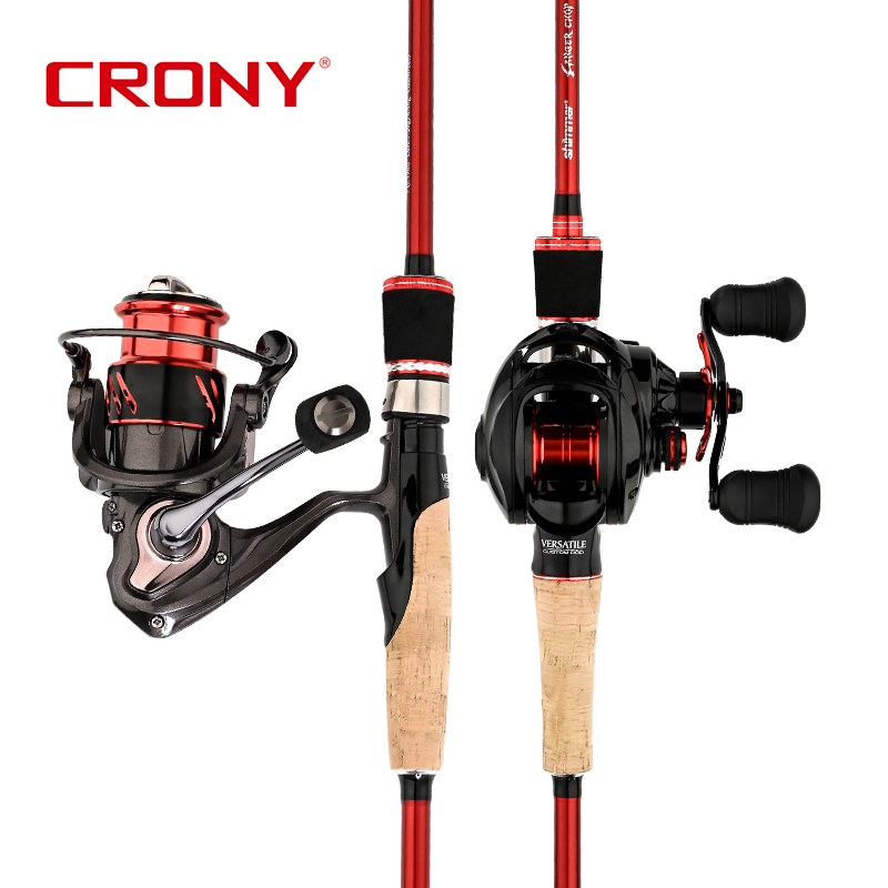 CRONY Kony anger cut double rod slightly upturned mouth long throw sea fishing throwing rod Gun handle water drop wheel carbon Luya rod set