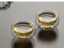 Heat-resistant transparent double layer with glass small tea cup tea tea cup coffee cup glass kung fu tea set