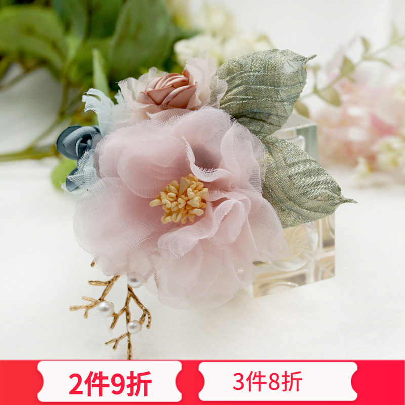 Chest Flower Cloth Art Silk Flowers South Korea Brooch Pin Button 100 Hitch Atmosphere Jacket Cardiotheca Sweatshirt Temperament Accessories Woman