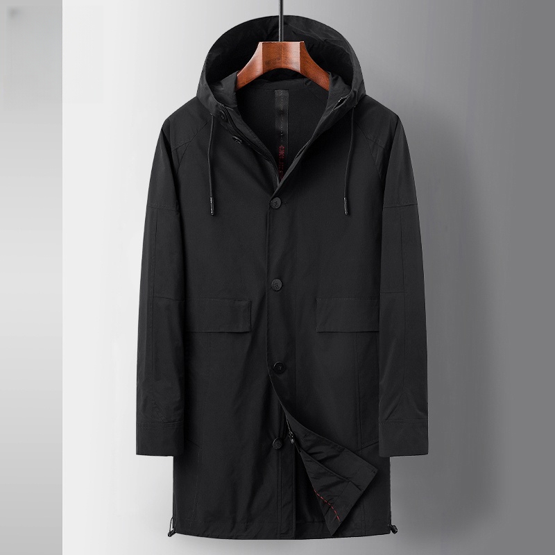Jeep Men's Mid-Length Spring and Autumn High-End Business Casual Coat with a Premium Feel