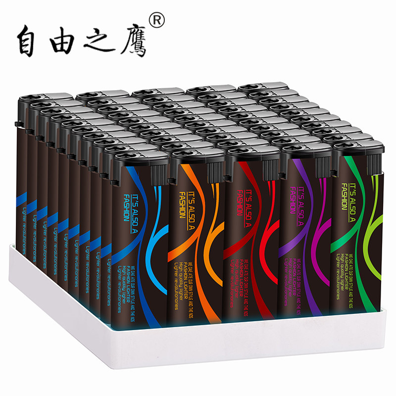 Windproof lighters 50 a whole box durable inflatable disposable wholesale custom-made printing household lighters