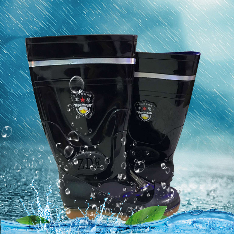Men's mid-tube water shoes high-top rain boots fashion camouflage plastic rain boots labor insurance non-slip large size fishing rubber shoes