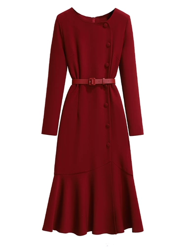 Осеннее элитное платье, приталенный корсет, длинная юбка, изысканный стиль, крой «рыбий хвост»