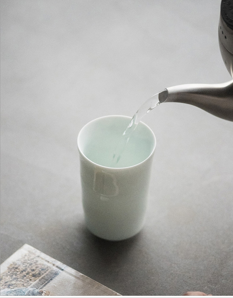 Jingdezhen ceramic cups celadon water contracted cup bamboo household sample tea cup cup white porcelain office only