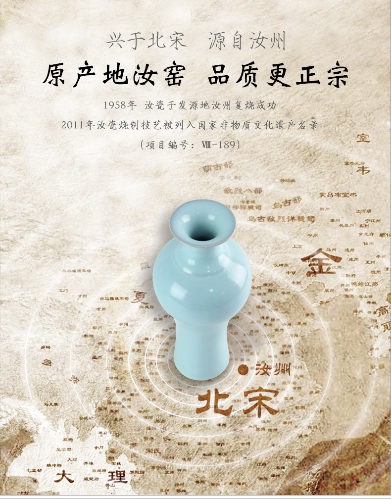 Archaize your up handicraft ru porcelain vase ceramic flower arranging flowers, restoring ancient ways is contracted home sitting room adornment is placed