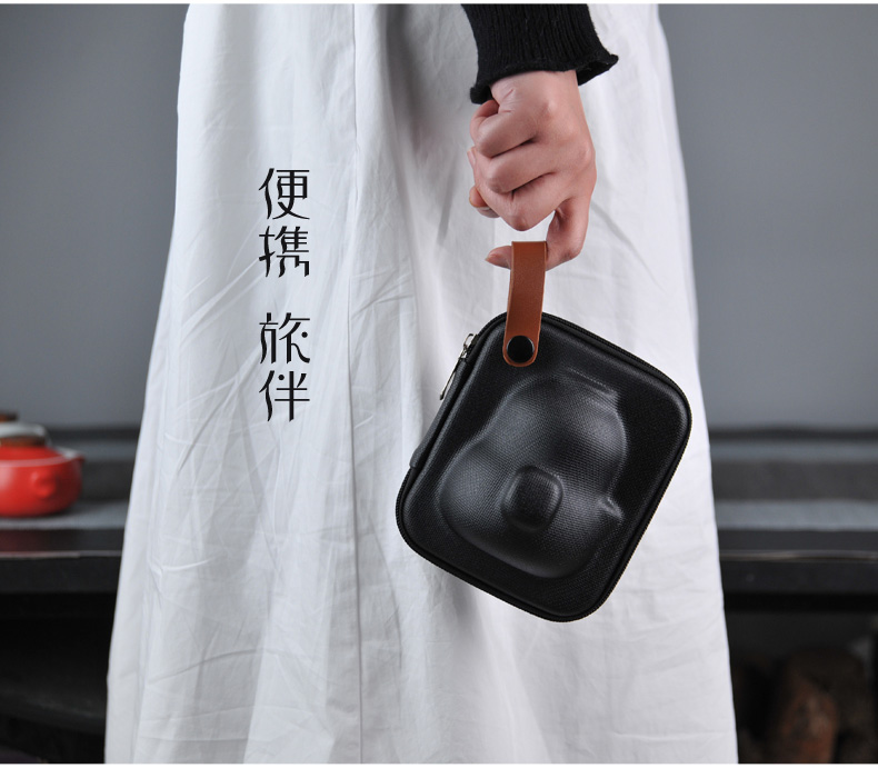 Ceramic kung fu tea set a crack cup pot two cup of simple single bag portable is suing tea cup