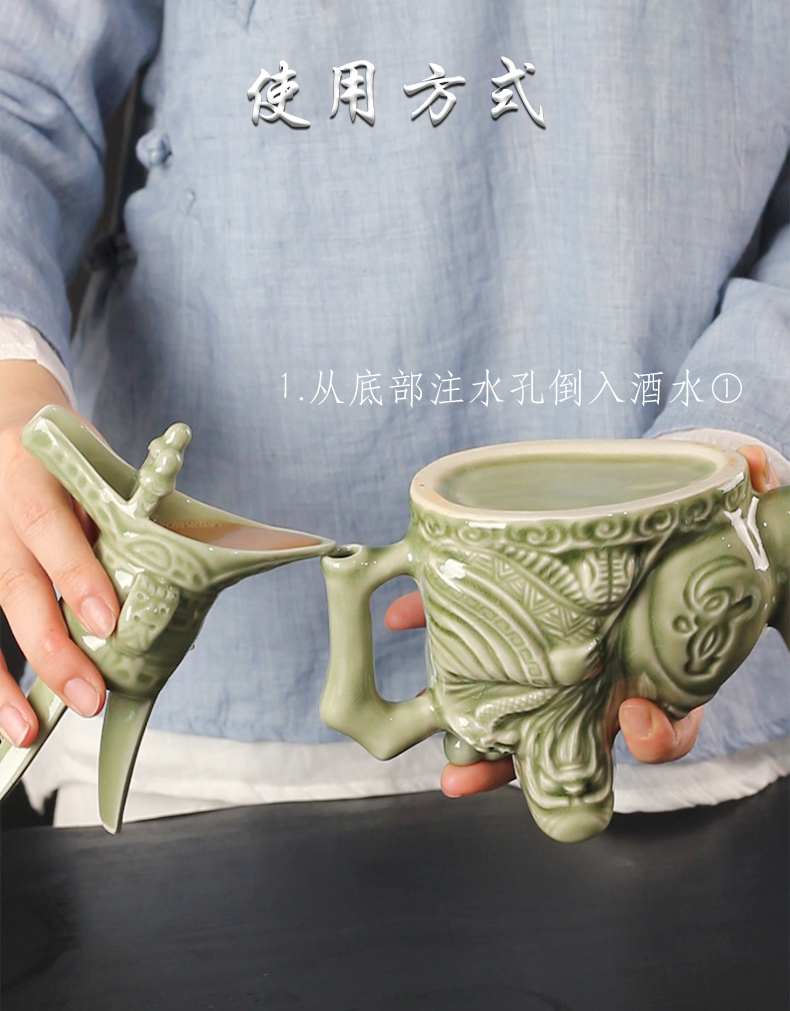Creative ceramic wine yao state porcelain pot pot of shaanxi baijiu, two has conscience pot of Chinese antique household gifts