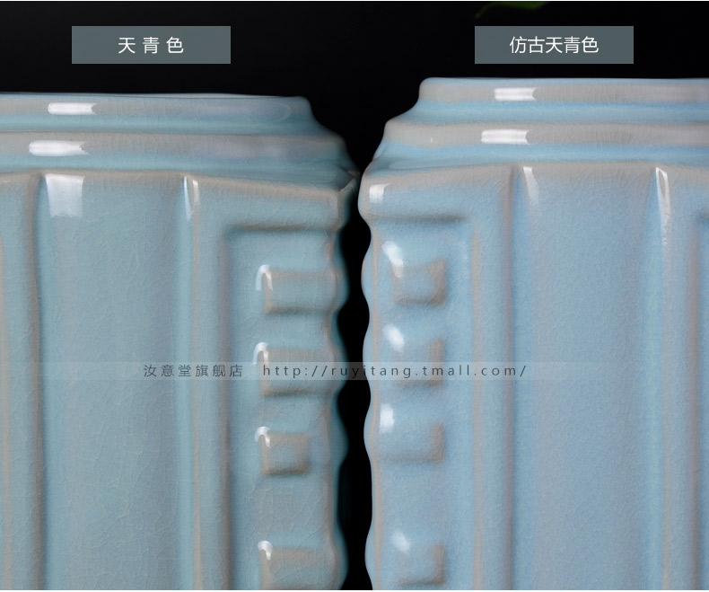 Your up Chinese arts and crafts antique contracted sitting room classical decorative porcelain ceramic vase household furnishing articles cong type bottle