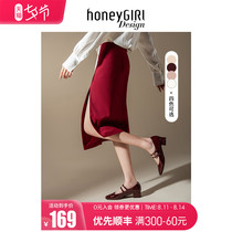 honeyGIRL2021 spring and summer new thick heel shoes fairy style retro mary jane shoes medium heel net red single shoes