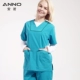 Anno quần áo phẫu thuật polyester cotton ngắn tay cổ chữ V giặt quần áo tách phù hợp với bệnh viện phòng mổ nam nữ bác sĩ y tá quần áo