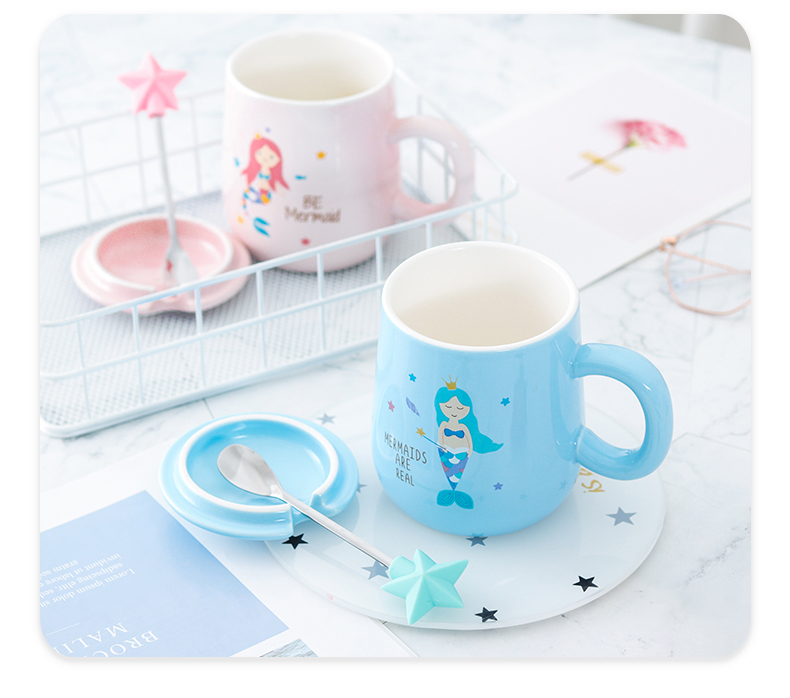 Unicorn ceramic coffee cup mark creative move trend super express girl of couples office cup
