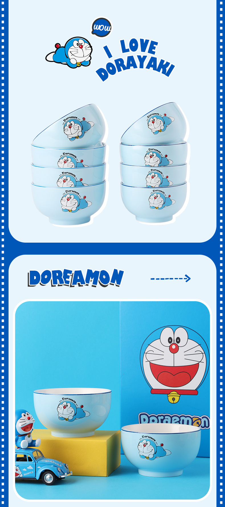 Doraemon Japanese ceramics tableware, lovely creative job soup bowl Chinese New Year dishes suit household rainbow such use