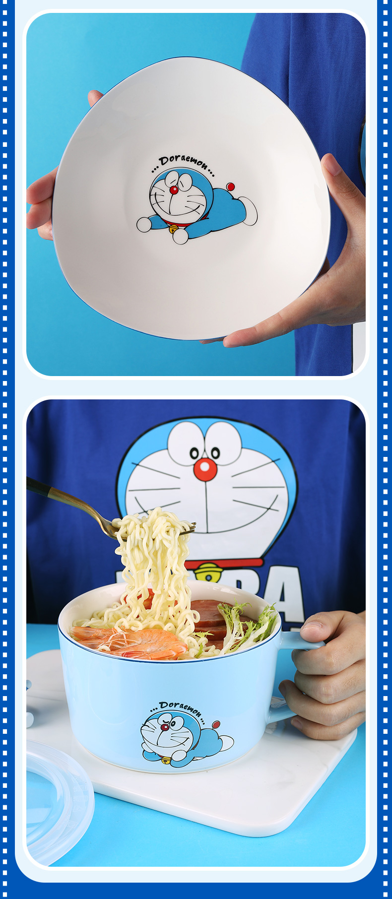 Doraemon Japanese - style tableware ceramic dishes creative move household jobs soup bowl GuoNianCai plate of A single plate