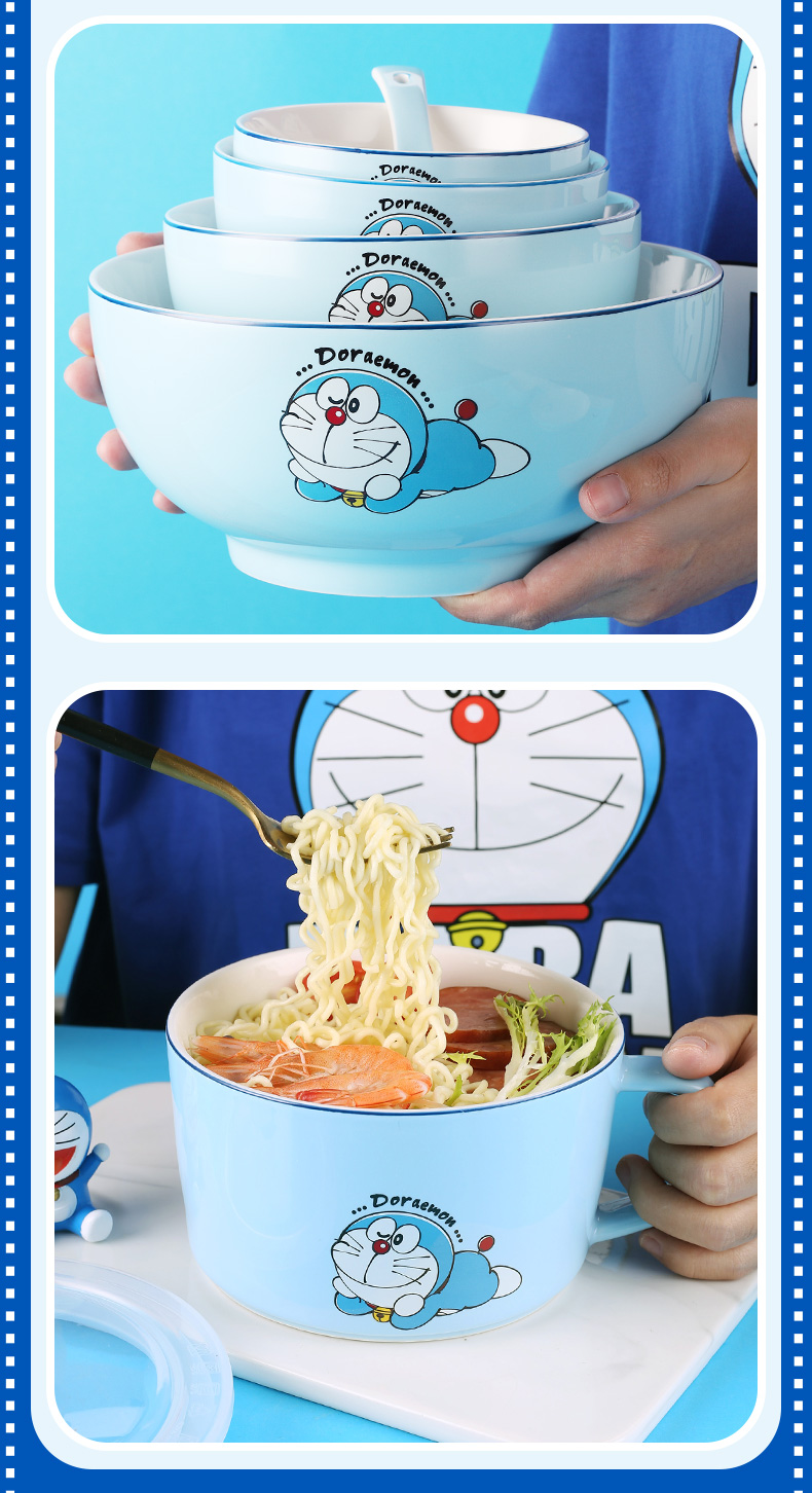 Doraemon Japanese ceramics tableware, lovely creative job soup bowl Chinese New Year dishes suit household rainbow such use