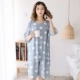 Áo cardigan size lớn cộng với bộ đồ ngủ nữ chất liệu cotton ngắn tay mùa hè 200 kg chẻ giữa và bà già gầy - Pyjama