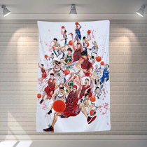 Customizable Day Style Classic Cartoon Dunk Basket Masters Vertical Version Hung Cloth Student Dormitory Themed Bar Net Red Background Painting
