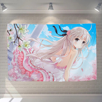 Secondary Meta-animated Mansion Mens Spring Day Wild Dome of the Year Background Painting Anchor Net Red Bedroom Hung Cloth Pink Girl Hearts Wall Accessories