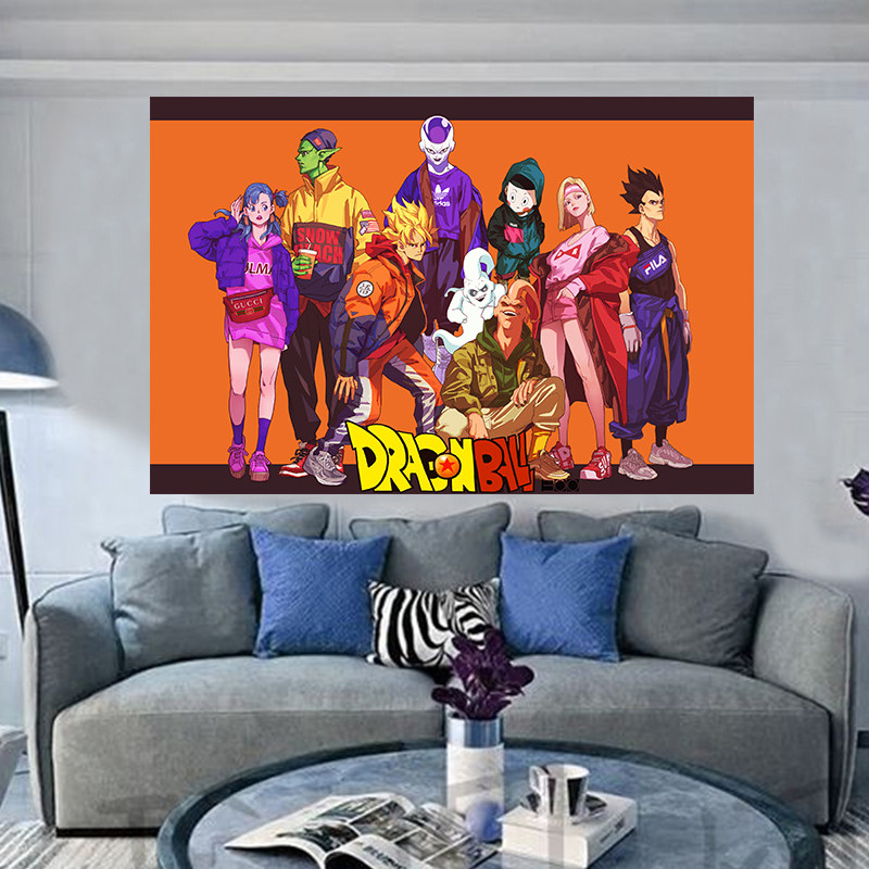 Seven Dragon Beads Hung Cloth Day Style Cartoon Wall Cloth Dormitory Bedroom Bedside Arrangement Decoration Background Cloth Cartoon Tide Chart Tapestry