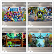 Monsters University Students Dormitory Hung Bu Girl Hearts Personality Net Red Background Cloth Bar Studio Wall Decoration Painting