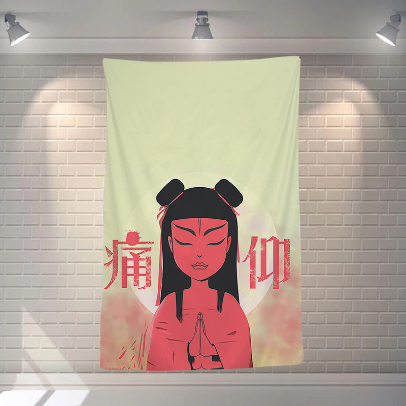 Pain Admiring Band Rock Creative Hanging Banner Bar Decoration Wall-to-wall Painting Curtains Studio Themed Hotel Background Cloth