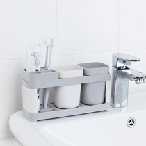 Household toothbrush holder Toothpaste brushing cup set mouthwash cup Couple combination toilet rack Desktop desktop