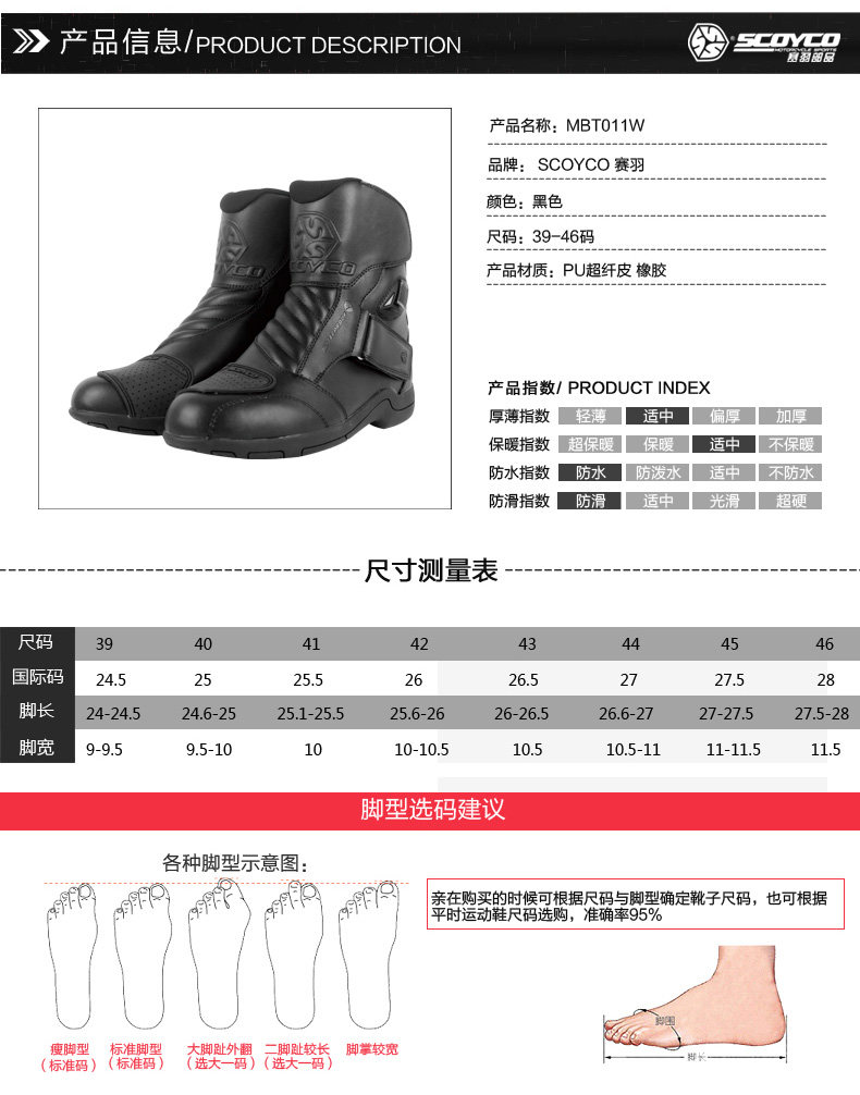 Bottes moto SCOYCO MBT011W - Ref 1390035 Image 7