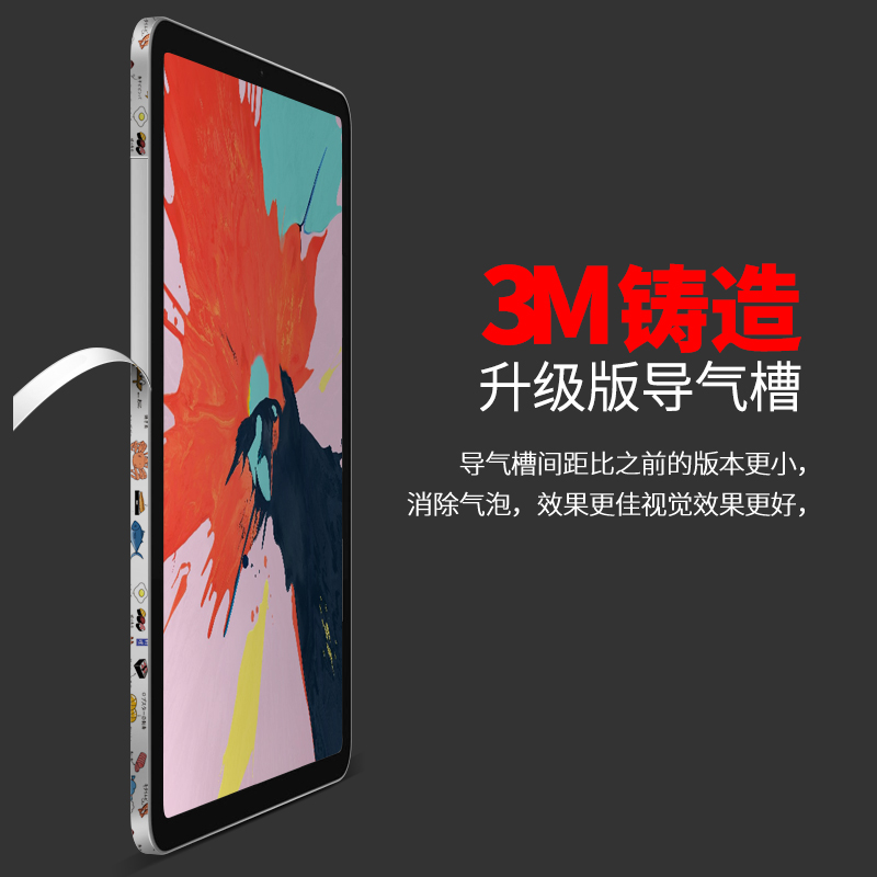 Xuanguo suitable for Apple ipad border film 2021 protection tablet 11 12.9 inch border sticker new scrub pro2018 border sticker all inclusive side cartoon protection M1ipad film