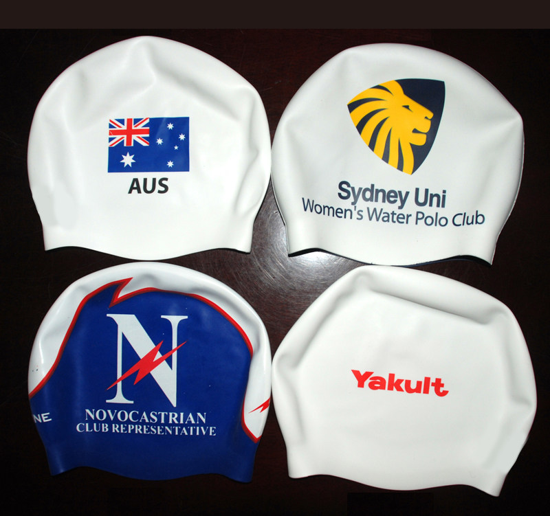 Swimming cap for men and women, waterproof, long hair, special ear protection for adults and children, printed pattern silicone swimming cap