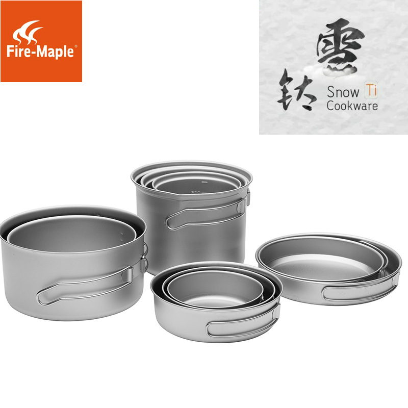Fire maple outdoor new snow titanium outdoor titanium pot outdoor camping pot 1-2 people outdoor cooking utensils portable tableware cooking pot