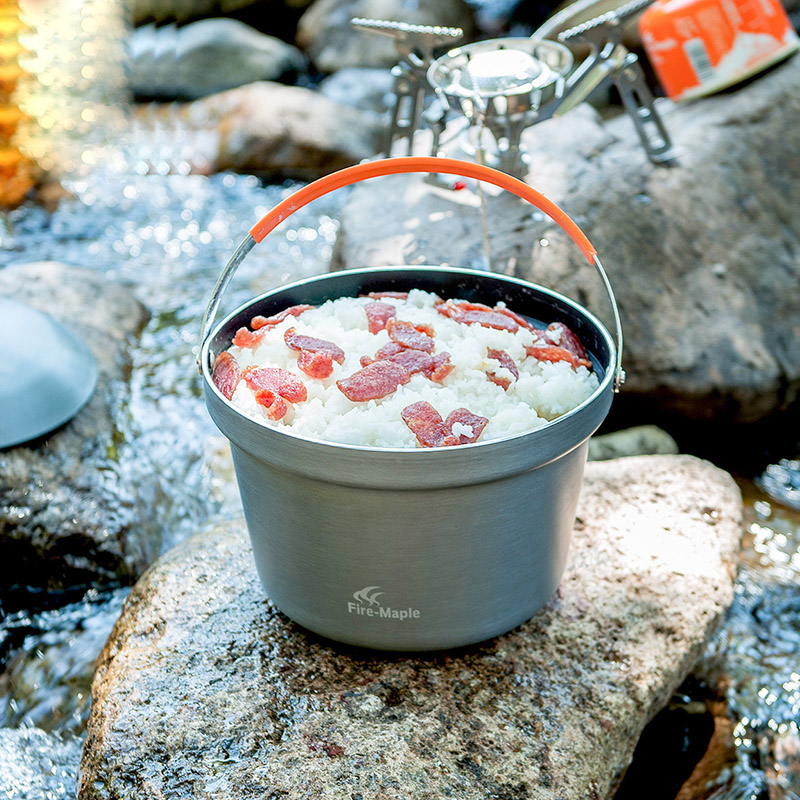 Fire maple outdoor feast burning electric pot thickened non-stick pot 4-6 people camping picnic 3L cooking pot hanging pot cooking pot
