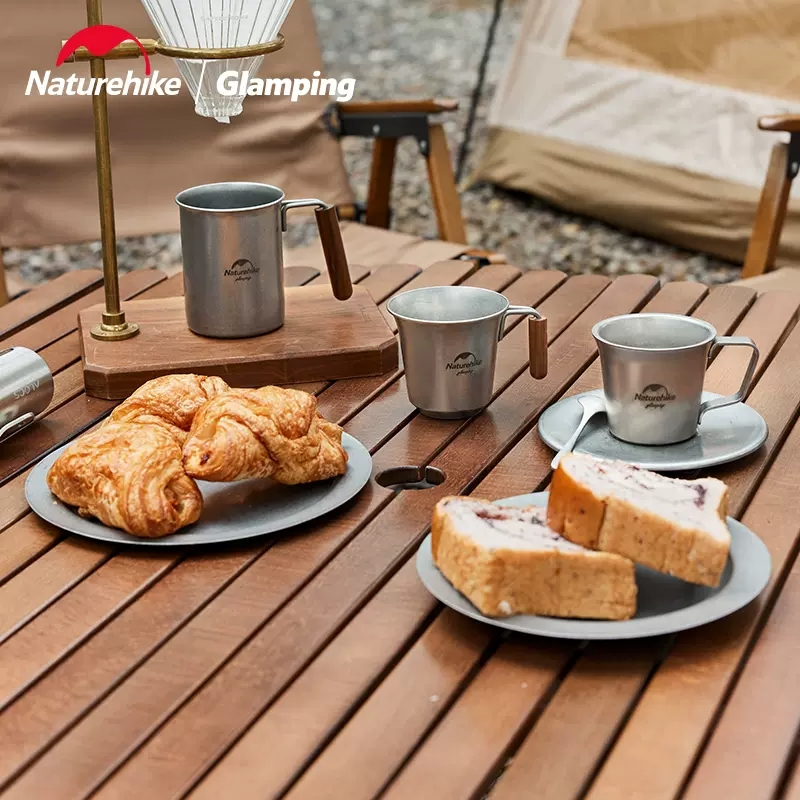 Naturehike Stainless Steel Retro Tableware Outdoor Cup Plate Pitch Equipment