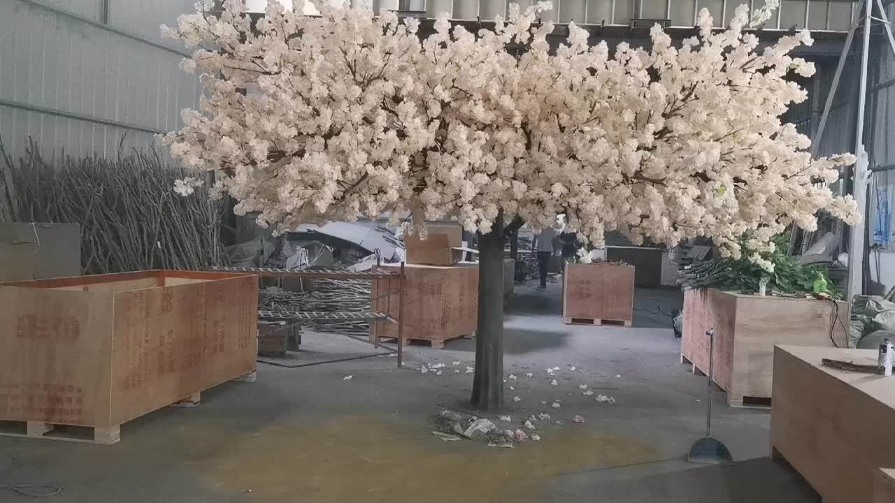 Fake Big Cherry Blossom Trees Artificial Silk Blossom Tree For Salon