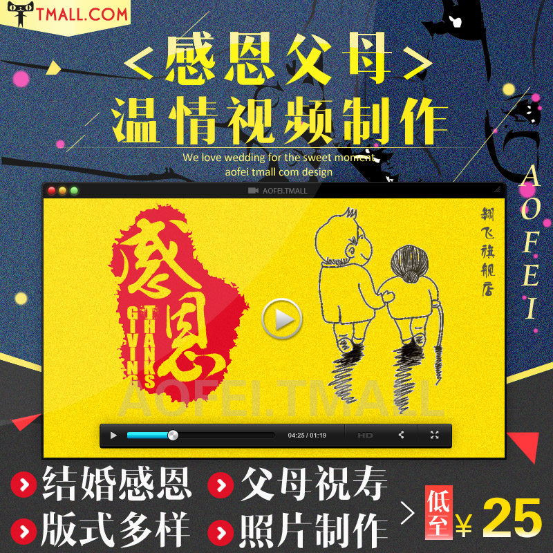 Wedding Growth Thanksgiving Film Production Wedding Thanksgiving Parents Mom And Dad Wishing Birthday Photos Electronic Photo Album MV