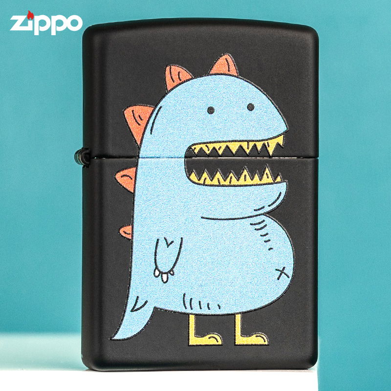 Zippo Lighter Genuine US zppo Original zipoo Zhibao Male Cartoon zp Dumb Paint Meng Dinosaur