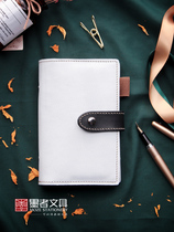 Ink new black and white with A6 loose-leaf notebook TN hand book cowhide square book American feelings notepad creative diary book Manual account book practical gift