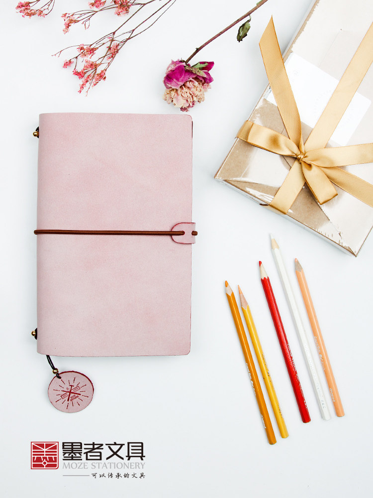 Inkist hand account new product literature and art fresh forest pink fog wax leather hand account diary travel record chronicle loose-leaf book book personality custom printed logo leather leather book