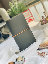 Ink stationery control Ben brother recommended real cowhide sinking green hand book loose-leaf leather notebook diary TN standard hand account book free stamping gift can change the inner page without ink