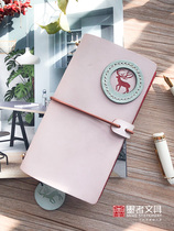 Ink new Christmas cowhide hand account book fog wax pink Christmas night Handbook free custom notebook tn travel book tn travel book leather noodle notepad record Handbook print logo