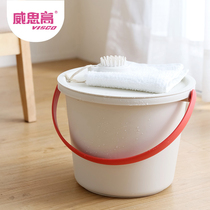  Nordic simple small bucket Household cleaning bucket with lid frosted bucket flat lid storage plastic bucket thick