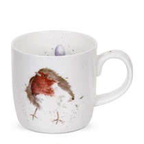 Royal Worcester UK Cute Bullfinch Bird Egg Pattern White Cup 310ml