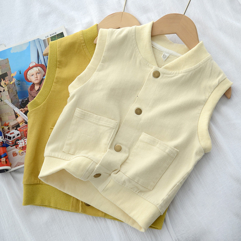 Children's casual work clothes Machia Spring and autumn new male and female children brief comfort 100 hitch woven neutral Machia