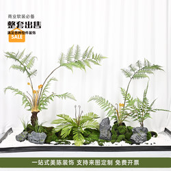 Artificial Green Plant Golden Monkey Head Fern Simple Artistic Landscape Indoor Shopping Mall Staircase Decoration Bonsai Zen Golden Monkey Fern