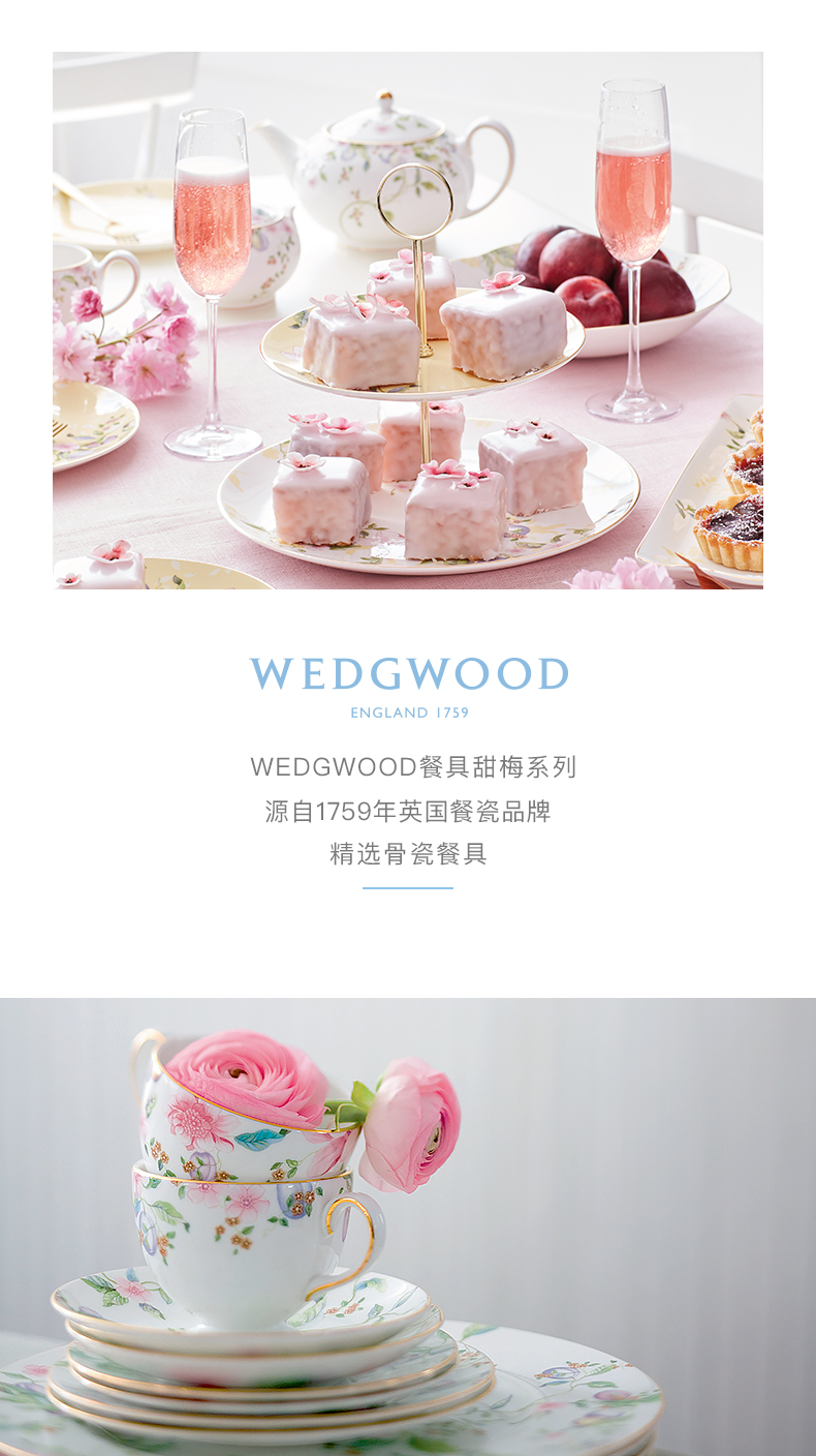 WEDGWOOD waterford WEDGWOOD ipads porcelain sweet name plum 16 cm oatmeal bowl bowl of soup bowl bowl Europe type single cutlery set