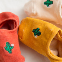 Socks womens boat socks tide ins pure cotton shallow mouth silicone non-slip can not fall off with summer thin invisible Korean cute