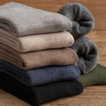Thick socks mens autumn and winter cotton warm plus velvet thick cotton sports Spring and autumn wool high stockings